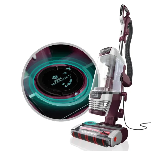 Shark Upright Vacuum, Stratos, Pet Friendly, Bagless, Ultra Powerful Suction, Hard Floor and Carpet, Duoclean Powerfins Hairpro, Self - Cleaning Brushroll, Odor Neutralizer Technology, AZ3000, Burgundy