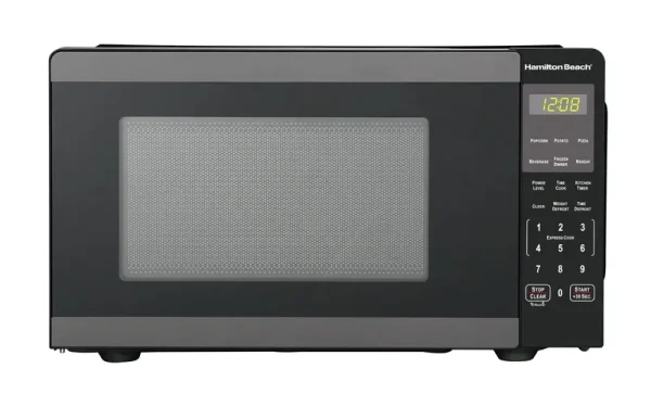 Hamilton Beach 0.9 Cu. ft. Countertop Microwave Oven, 900 Watts, Black Stainless Steel