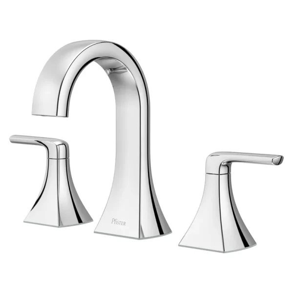 Pfister Bruxie Bathroom Sink Faucet, 8-Inch Widespread, 2-Handle, 3-Hole, Polished Chrome Finish, LF049BIEC