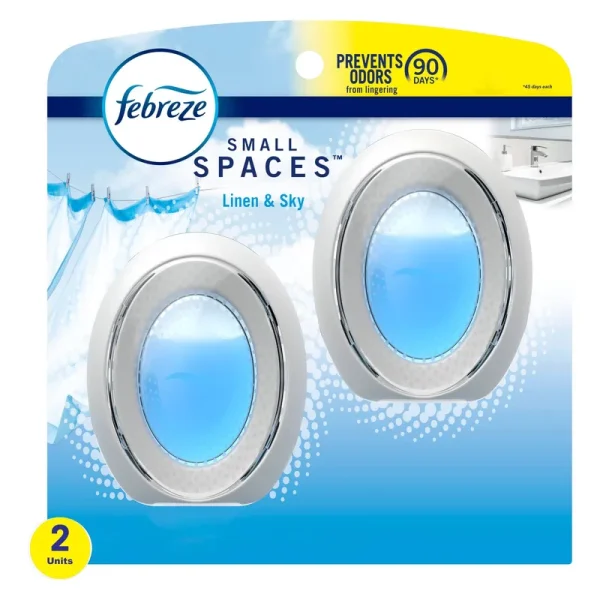 Febreze Small Spaces Air Freshener, Linen & Sky - 2 pack, 7.5 ml units