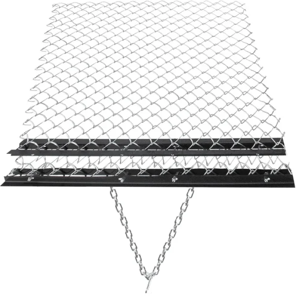 VEVOR Drag Harrow, 4'x5' ATV Chain Harrow, UTV Tractor Attachments Field Drag Mat for Landscape Leveling or Sod Prepping, Durable Harrow Rake Grader