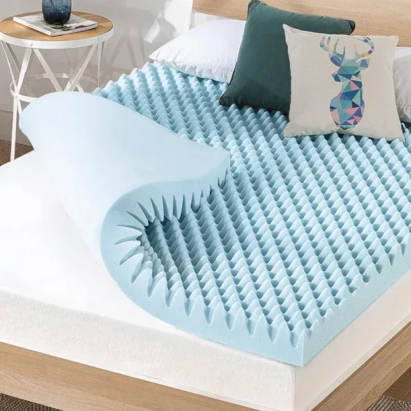 4 in. King Cooling Gel Egg Crate Memory Foam Mattress Topper