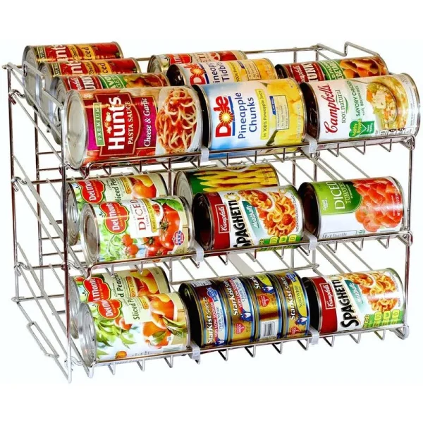 Decobros Supreme Stackable Can Rack Organizer Chrome Finish