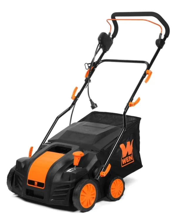 WEN DT1516 16 in. 15 Amp 2-in-1 Electric Dethatcher and Scarifier with Collection Bag