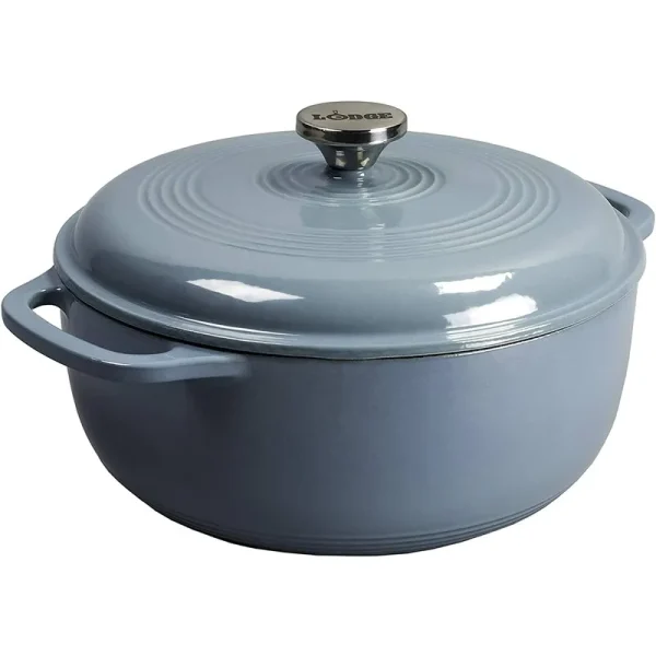 Lodge Enameled Cast Iron Dutch Oven, 3 qt, Storm Blue