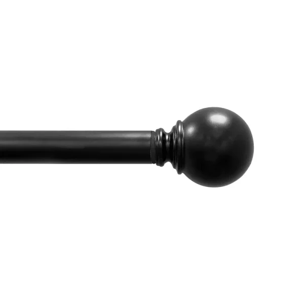 Mainstays 1 inch Ball Single Curtain Rod, Black, 30-84 inch