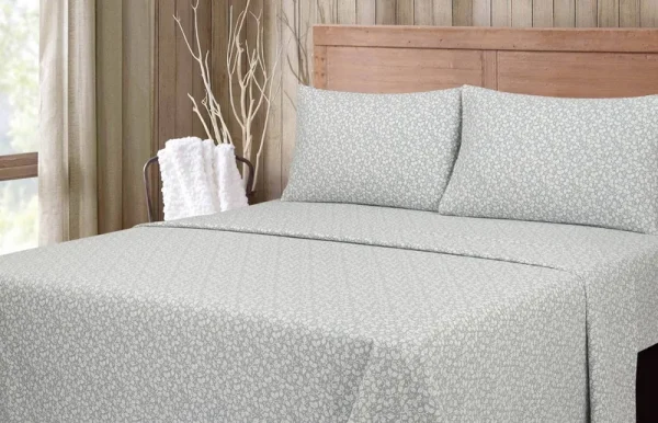 Mainstays Flannel Leaf - King Sheet Set