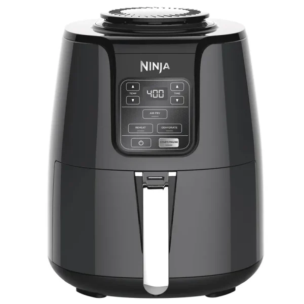 Ninja 4 Quart Air Fryer with Reheat & Dehydrate, Black/Silver, AF100WM