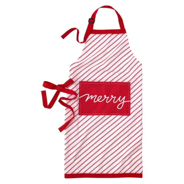 Merry Striped Adult Apron by Celebrate It-Christmas Party and Baking, Size: 35�� x 24��