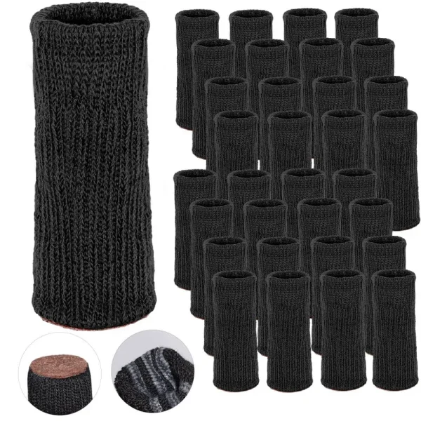 Morvat Black Furniture Leg Socks for Table, Chairs, & Furniture, Small, 32 Pack