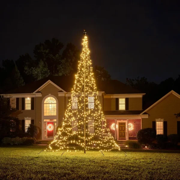 Fairybell 20 Foot Flagpole Tree - 1200 LED Warm White