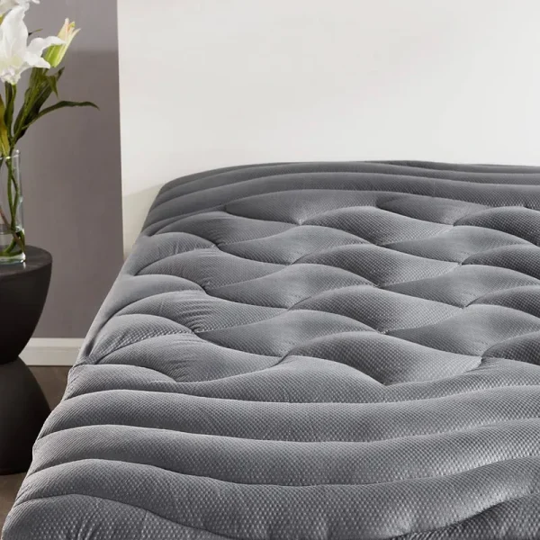 Sleep Zone Cooling Queen Mattress Pad, Premium Zoned Quilted Fitted Mattress