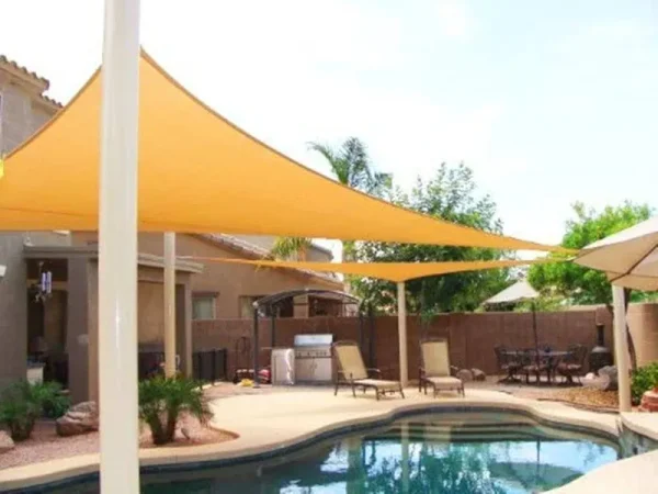 Mtn Shadesmith Big 20'x20'x20' Oversized Triangle Garden Patio Sun Sail Shade 20 ft , Color Desert Sand