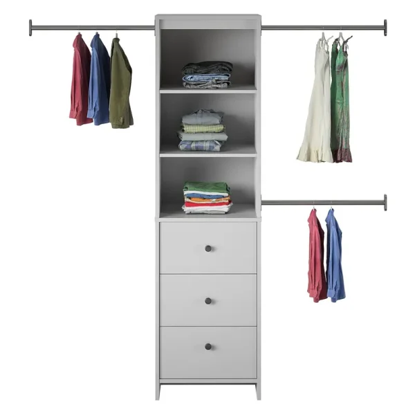 SystemBuild Beckett Closet Storage Organizer, Dove Gray
