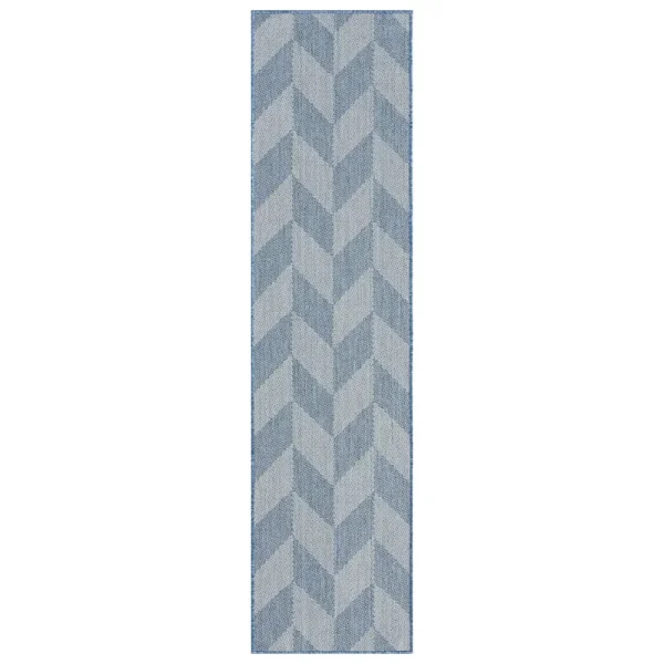 Nicole Miller New York Patio Country Calla Indoor/Outdoor Area Rug - 1'9"x7'2" - Blue/Gray