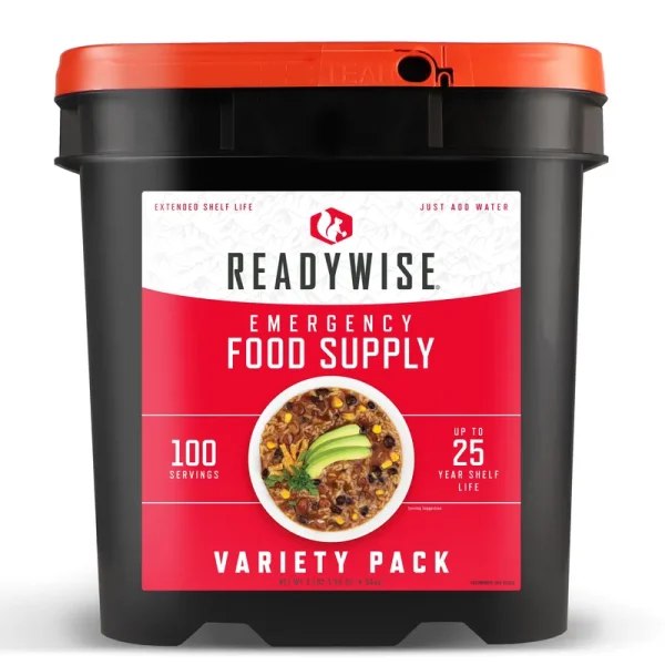Readywise PREP STORAGE MEAL for BACKPACKING and CAMPING, 100 Serving Emergency Food Supply Bucket
