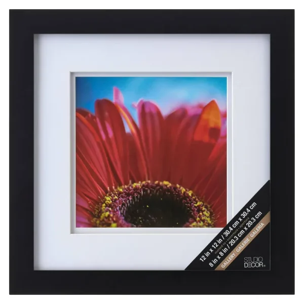 Black Square Gallery Wall Frame with Double Mat by Studio Decor | 12" x 12" / 8" x 8" Mat | Michaels