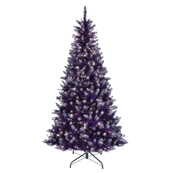 Puleo International 6.5' Pre-Lit Fashion Purple Artificial Christmas Tree - 6.5