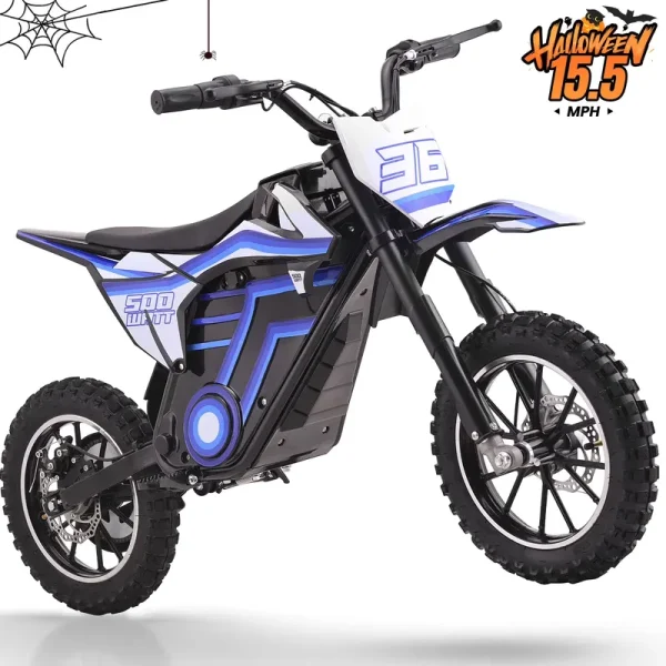 Electric Dirt Bike for Teens Adults, 500W Electric - Motorcycle Mountain Off - Road Ebike