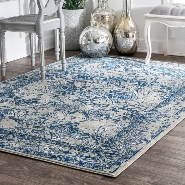 nuLOOM Odell Vintage Area Rug, 12' x 15', Light Blue