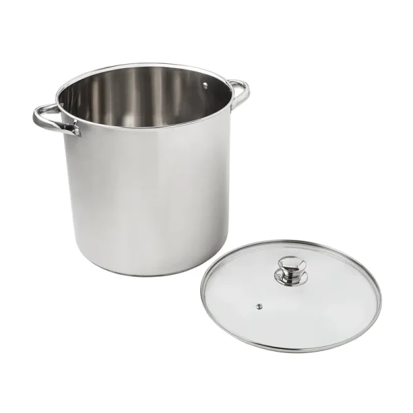 Mainstays Stainless Steel Stock Pot with Glass Lid - 16 qt