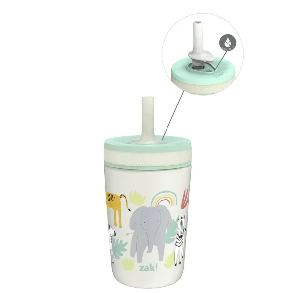 Zak Designs Kelso Toddler Cups for Travel or at Home, 12oz Vacuum Insulated Stainless Steel Sippy Cup with Leak-Proof Design Is Perfect for Kids