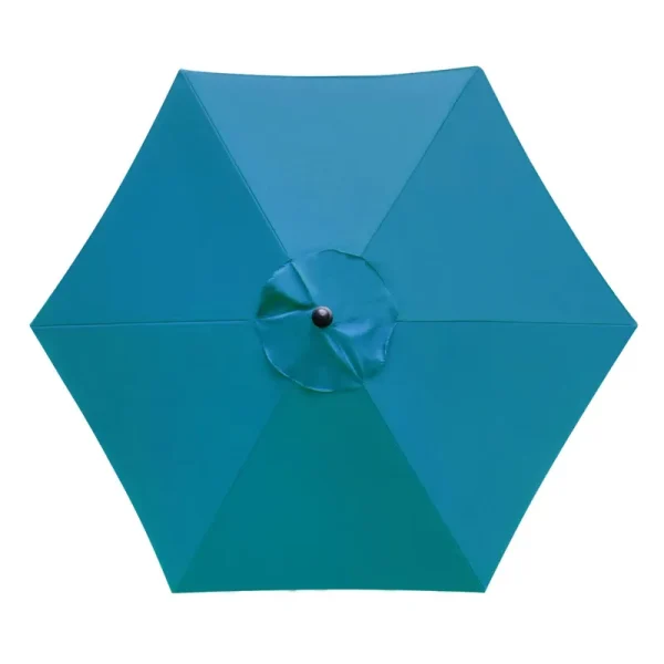 Sunnyglade 75ft 6 Ribs Umbrella Canopy Replacement Patio Top Cover for Market Umbrella (Teal Blue)