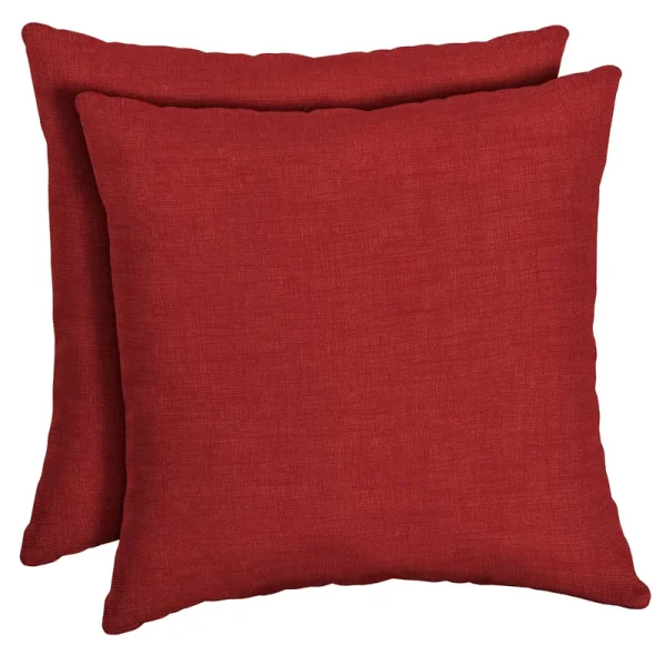 Arden Selections Ruby Red Leala Outdoor Square Pillow 2-Pack - 16" W x 16" D