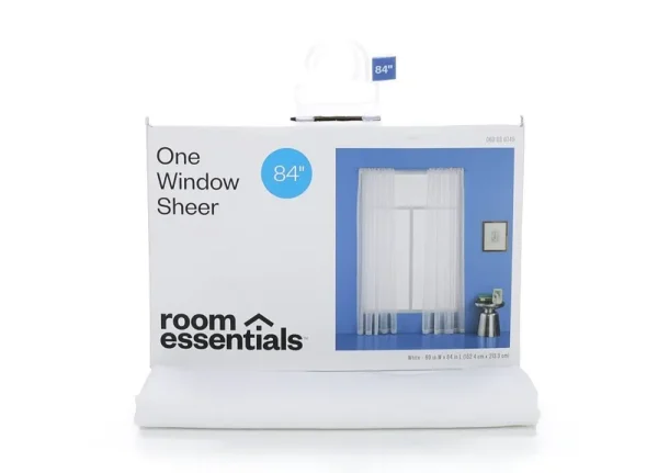 60"x84" Sheer Window Curtain Panel White - Room Essentials