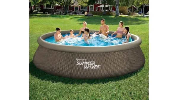 Summer Waves - 14' x 36" Wicker Print Quick Set Pool