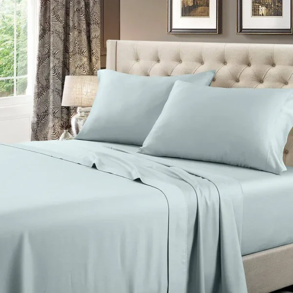 Split King Sheets Adjustable Bed Solid 600 Thread Count Sea