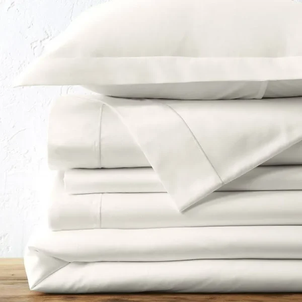 Lands' End No Iron Supima Solid Duvet Cover, Sham or Bedskirt, Natural, Std Sham