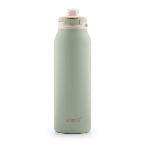 Ello Pop & Fill 32oz Stainless Steel Water Bottle with QuickFill Technology, Double Walled and Vacuum Insulated Metal, Leak Proof Locking Lid, Sip and