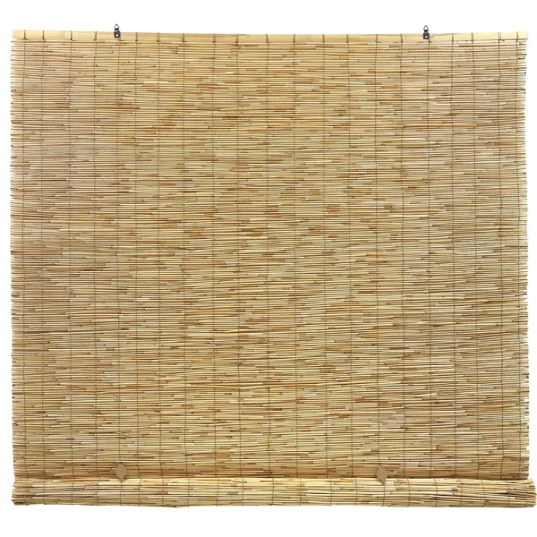 Radiance Cord Free Roll-Up Reed Shade Natural 72 x 72