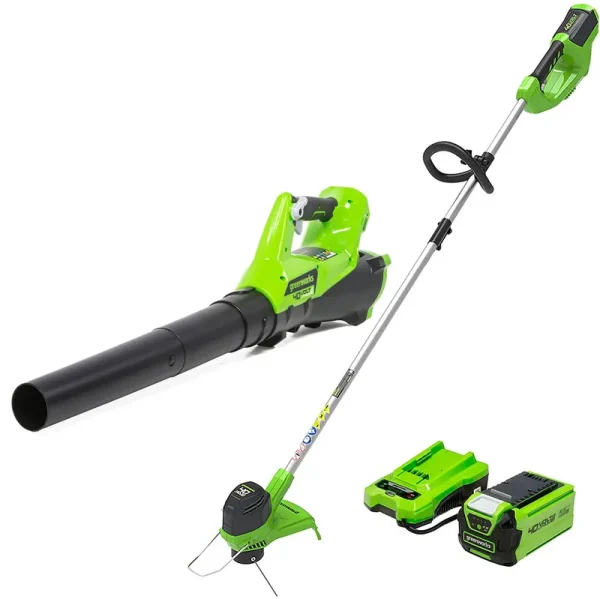 Greenworks 40V Cordless String Trimmer & Blower Combo Pack Stba40b210