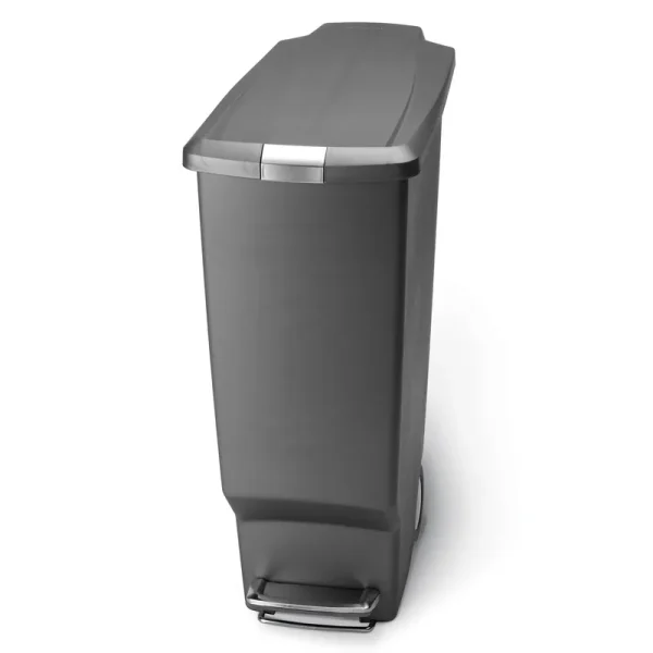 Simplehuman CW1363 Slim Plastic Step Can, Grey, 10.5 Gallon