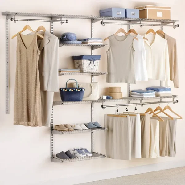 Rubbermaid 3H89 Configurations 4-to-8-Foot Deluxe Custom Closet Organizer System Kit, Titanium