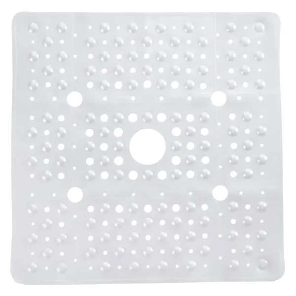 SlipX Solutions 27 inch x 27 inch Extra Large Square Shower Mat, White