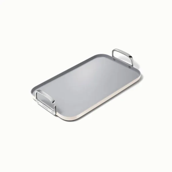 Caraway Ceramic Nonstick Double Burner Griddle in Cream