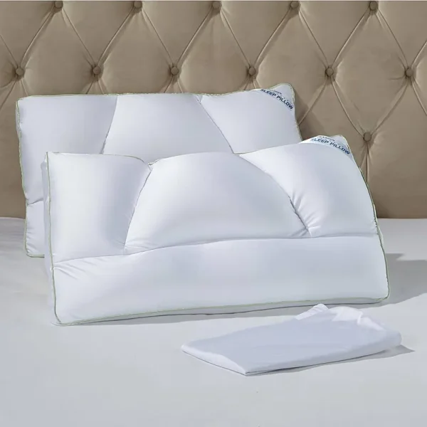 Tony Little Destress Hypoallergenic Micropedic Pillow 2pk & Pillowcases - Queen, White