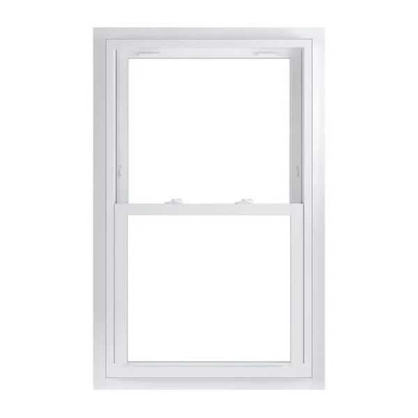 American Craftsman 29.75 in. x 48.75 in. 70 Series Low-E Argon Glass Double Hung White Vinyl Fin with J Window. Screen Incl(29.75 in. X 48.75 in. 70)
