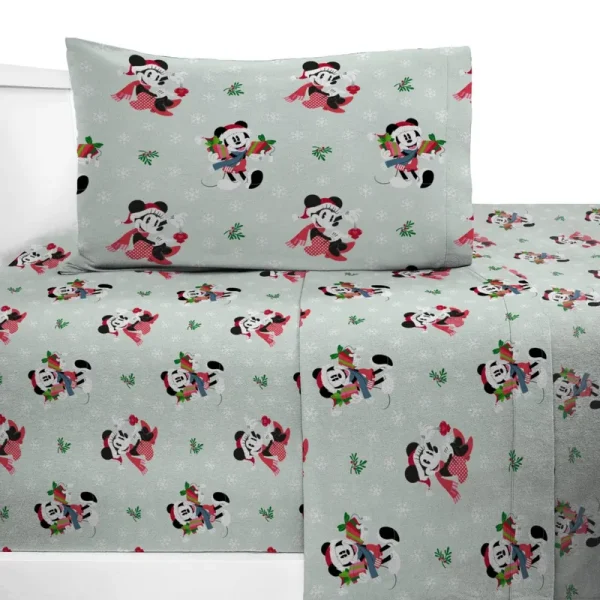Twin Mickey Mouse Get Festive Flannel Kids' Sheet Set