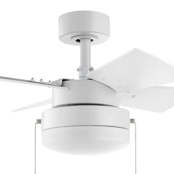 Hampton Bay YG922B-MWH Metarie II 24 in. Indoor Matte White Ceiling Fan with Light