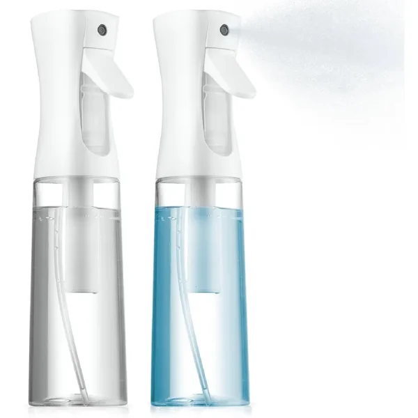 2 Pack Continuous Spray Bottle for Hair - 10 oz Ultra Fine Mist Sprayer | Water Spray Bottle for Hair Mister Spray Bottle | Hair Spray Bottles for