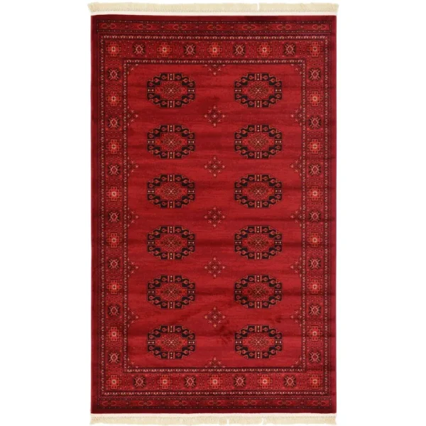Unique Loom Cleveland Tekke Area Rug - 5' x 8' Red