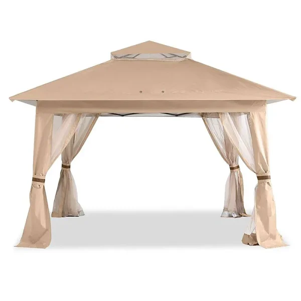 ABCCANOPY Pop Up Gazebo 13x13 - Outdoor Canopy Tent with Mosquito Netting for Patio Garden Backyard (Khaki)