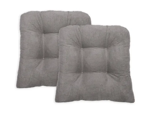 Arlee - Tyler Chair Pad Seat Cushion, Memory Foam, Non-Skid Alloy Gray
