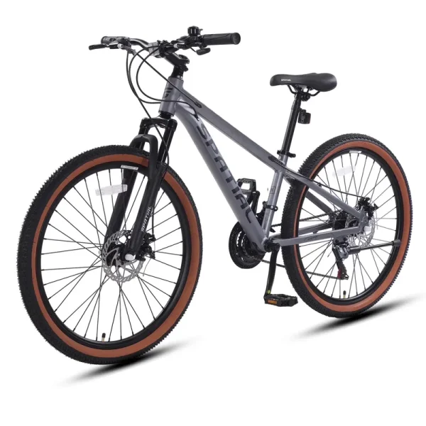 SPATIAL 24/26/27.5/29 in Mountain Bike, 8/21 Speed Lightweight Aluminum Magensium Frame Mountain Bicycle, Fits Men Women Teenagers Adult Disc Brake MTB Bicycle