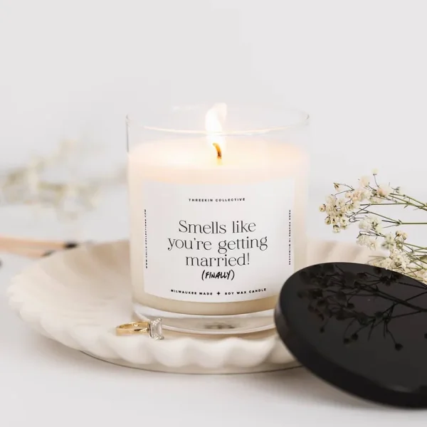 Scented Candles Engagement Gift, Natural Soy Wax Candles for Home, Relaxing Aromatherapy, Lavender Lemongrass Essential Oils, Long Lasting Candle