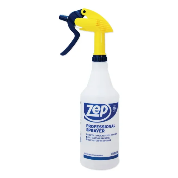 Zep Professional Spray Bottle, 32 oz, Blue, Gold Clear, 36/Carton